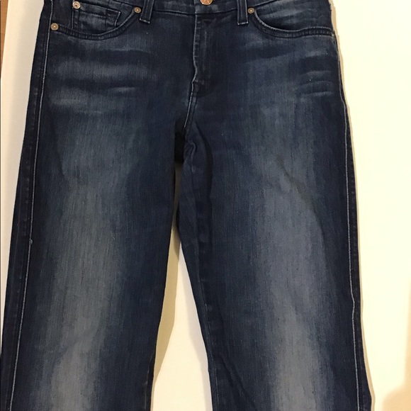 7 for all mankind kimmie straight leg denim jeans darker wash size 28 - Picture 4 of 14